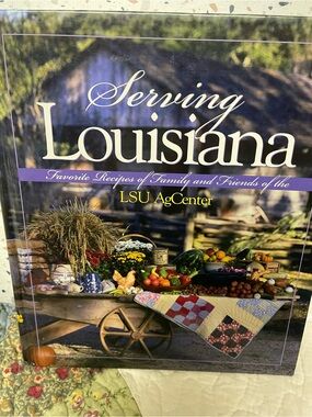Serving Louisiana Cookbook with Rustic Market Cover